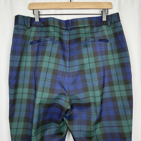 Tahari Women’s Blackwatch Plaid Trouser Pants Black Green 14 Holiday Classic NYE - Picture 8 of 10